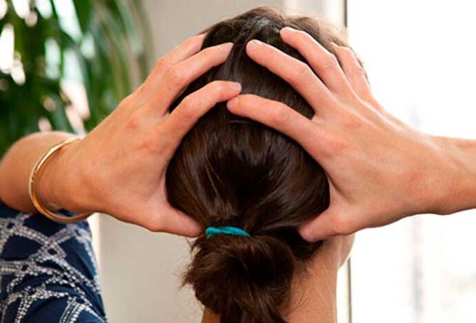 Head massage with cervical joint disease